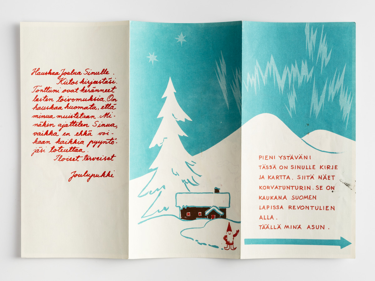 Museovirtaston kuva Joulupukin kirjeestä vuodelta 1965.