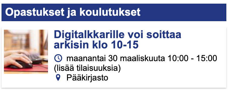 Vaasan kirjaston digitalkkaripäivystys