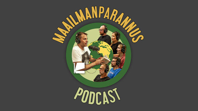 Maailmanparannus-podcastin tunnuskuva.