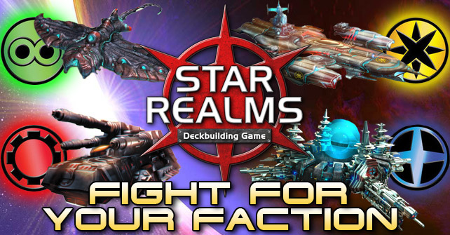 Star realms pelin paketti, jonka kannessa neljä avaruusalusta.