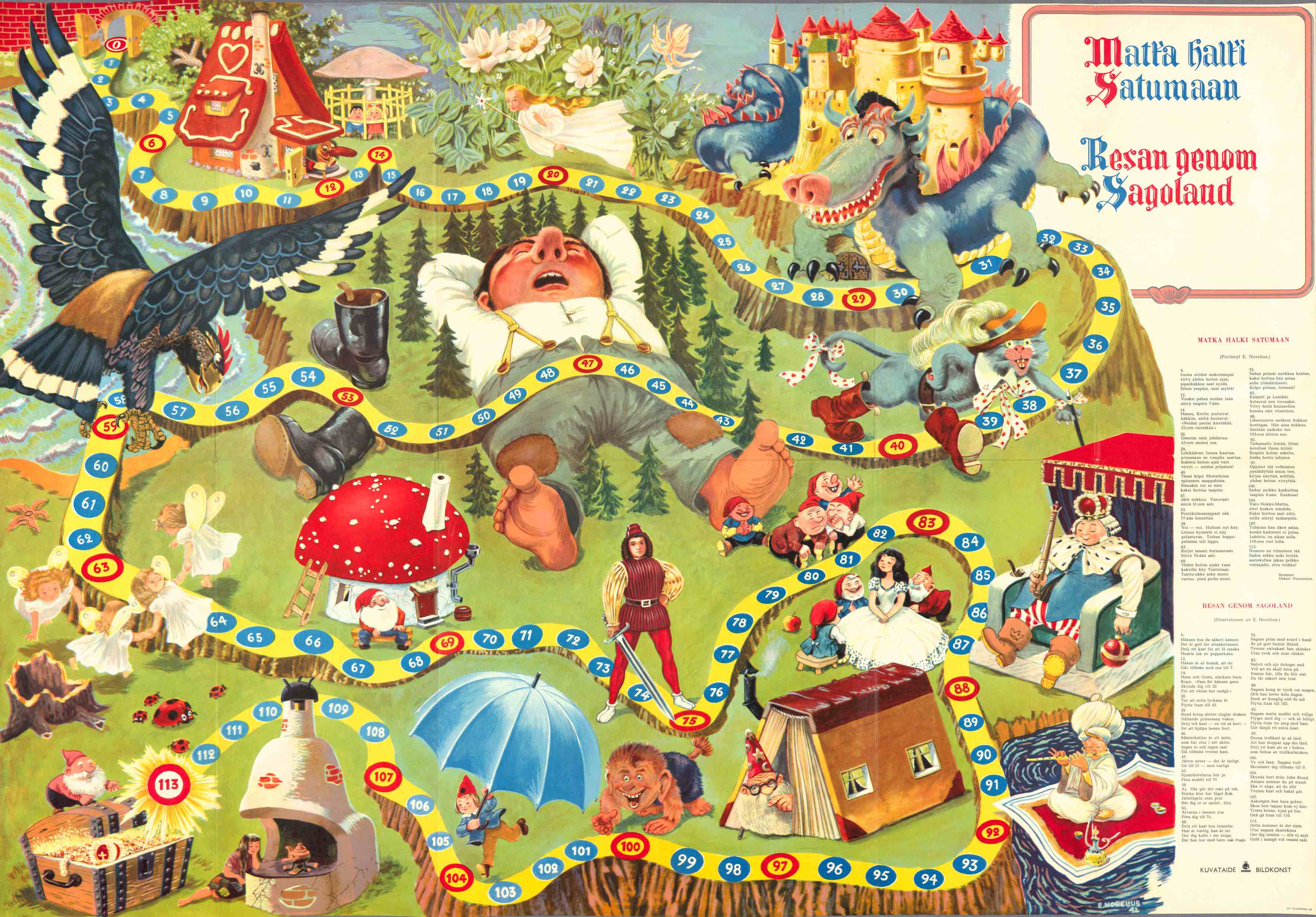 Satumaa-pelin pelilauta